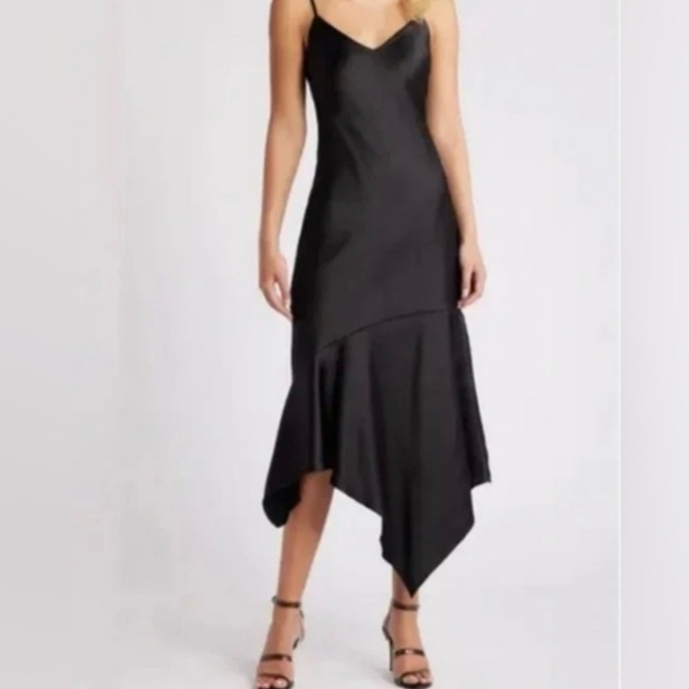 Elegant Black Asymmetrical Dress